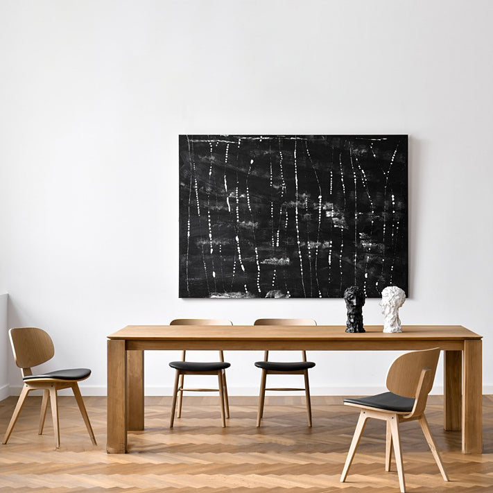 Rectangle Pine Solid Wood Table Modern Dining Table with 4 Legs for Restaurant Living Room