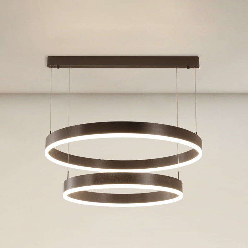 2-laag kroonluchter licht minimalistische stijl cirkelvormige metalen hanglamp voor slaapkamer