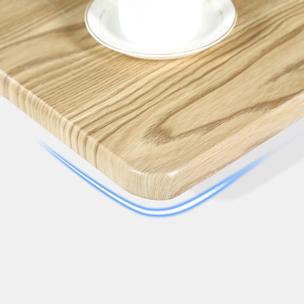 Simple Home Wood Dining Table Rectangle Shape Dining Table with Wood Pedestal Base