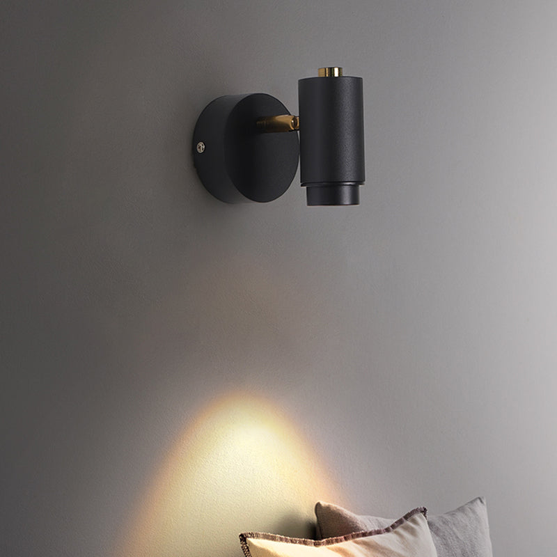 Lampada da parete a parete in alluminio moderno nero per la parete regolabile per camera da letto