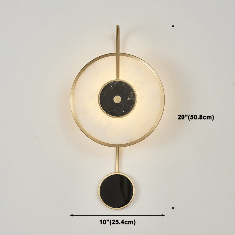 Contemporary Gold Marble Wall Mounted Lighting 1-Light Wall Sconce for Living Room