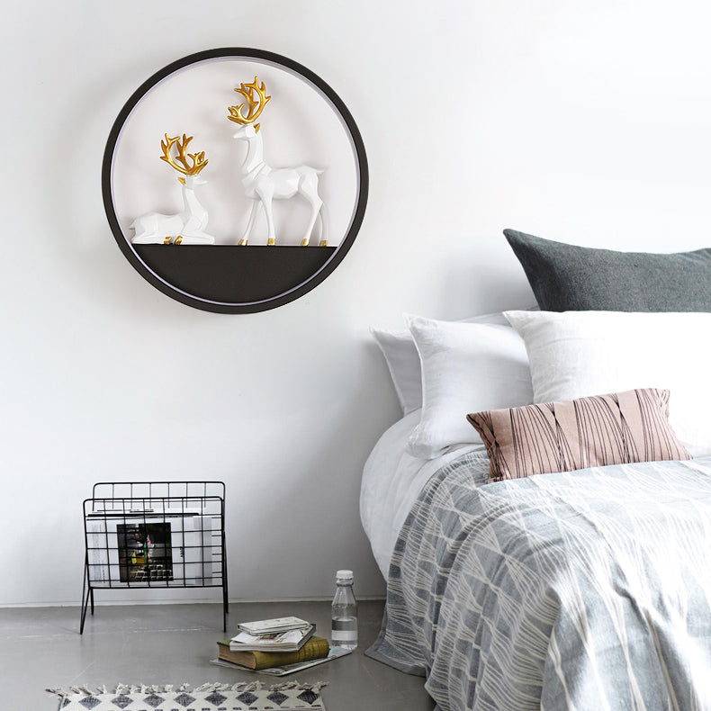 Lampade a parete in metallo circolare a 1 lutto moderno moderno lampada da monte per soggiorno