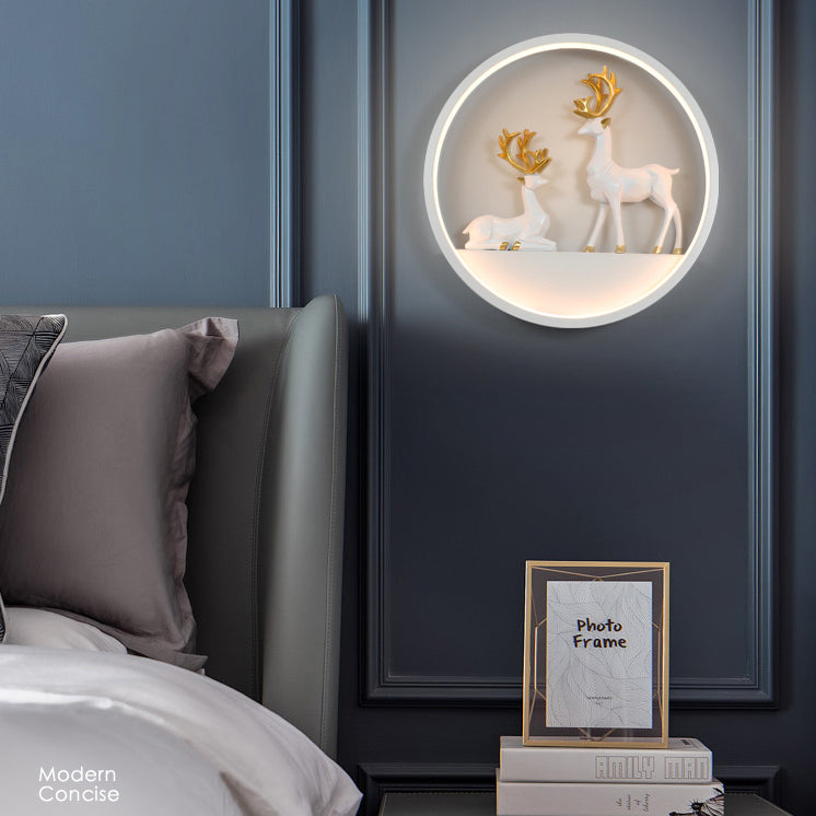 Lampade a parete in metallo circolare a 1 lutto moderno moderno lampada da monte per soggiorno