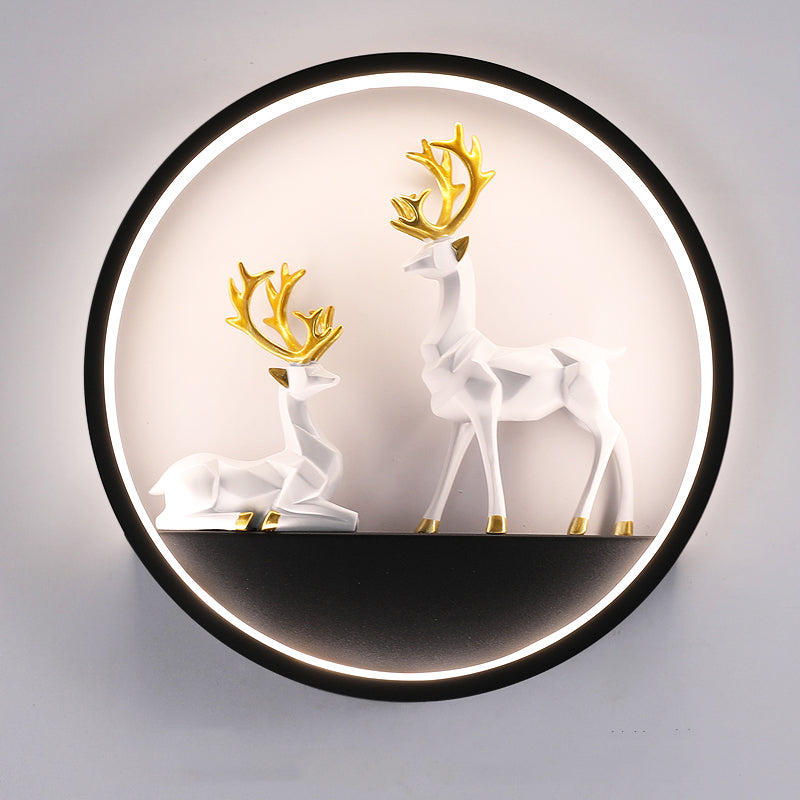 Lampade a parete in metallo circolare a 1 lutto moderno moderno lampada da monte per soggiorno