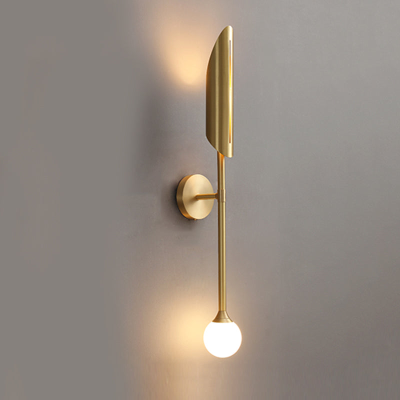 Nordic Modern Copper Wall Light Fixture Armed Sconce Light for Living Room
