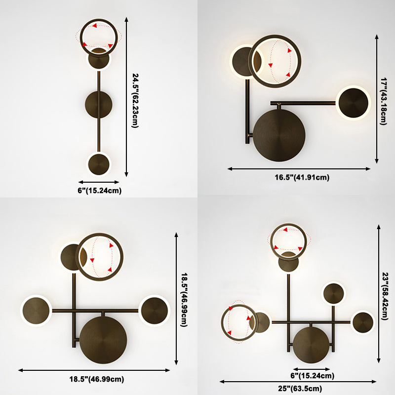 1-Light Modern Nordic Wall Lights Copper Wall Mounted Lamps for Bedroom