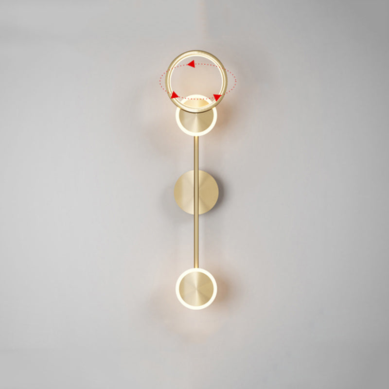 Luci da parete nordica moderna a 1 luce Lampade a parete di rame per camera da letto