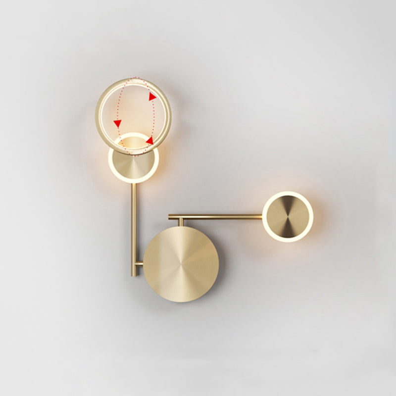 1-Light Modern Nordic Wall Lights Copper Wall Mounted Lamps for Bedroom