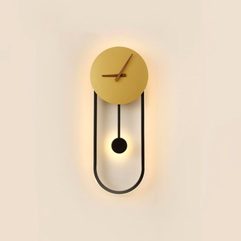 Lampada a monte a parete ovale moderna in metallo a parete a 1 luce per camera da letto