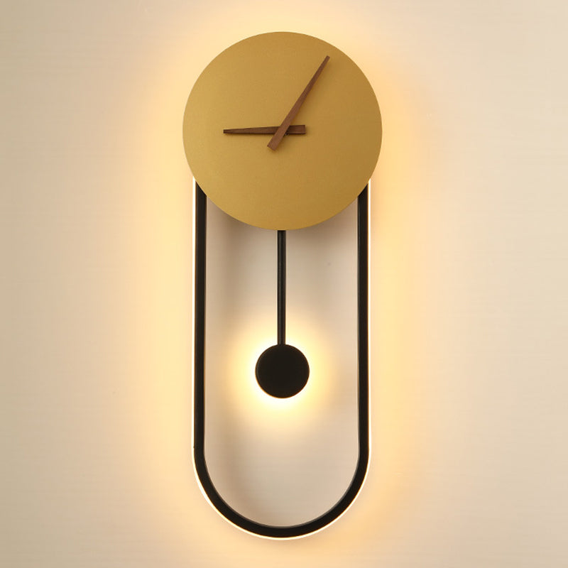 Lampada a monte a parete ovale moderna in metallo a parete a 1 luce per camera da letto