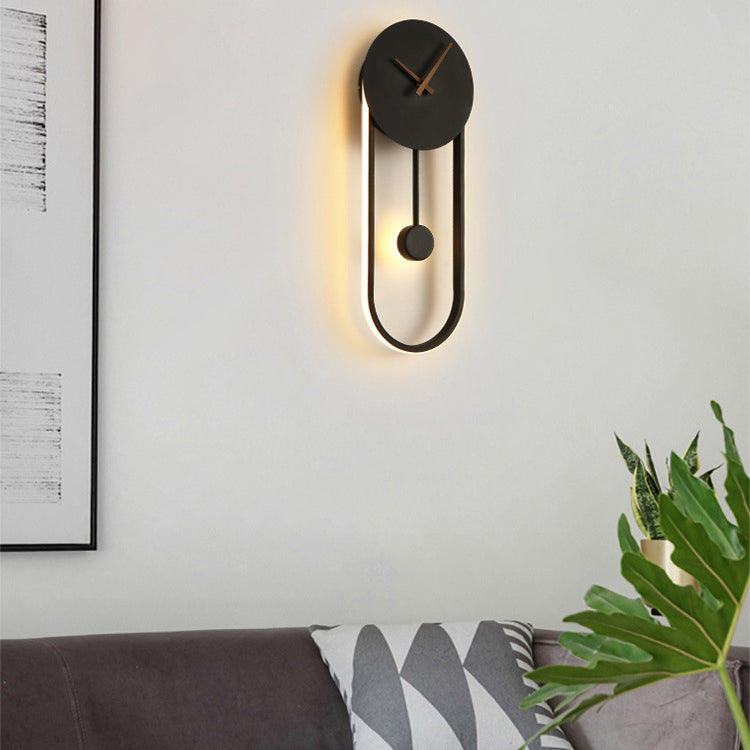 Lampada a monte a parete ovale moderna in metallo a parete a 1 luce per camera da letto