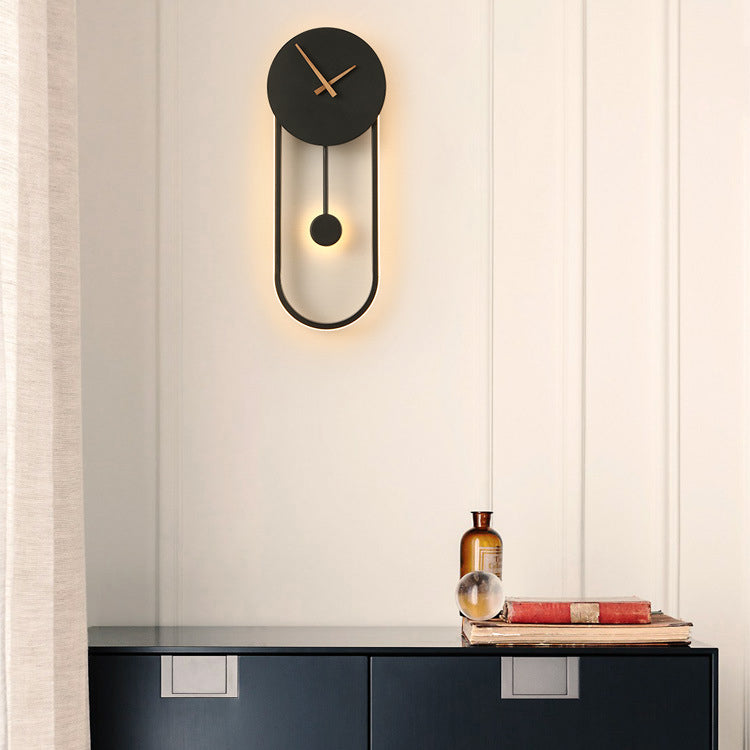 Lampada a monte a parete ovale moderna in metallo a parete a 1 luce per camera da letto