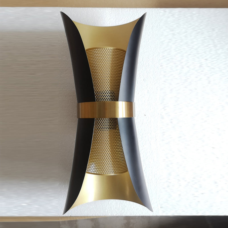 Metal Contemporary Wall Light Fixture 2-Light Curl Sconce Lamp for Bedroom