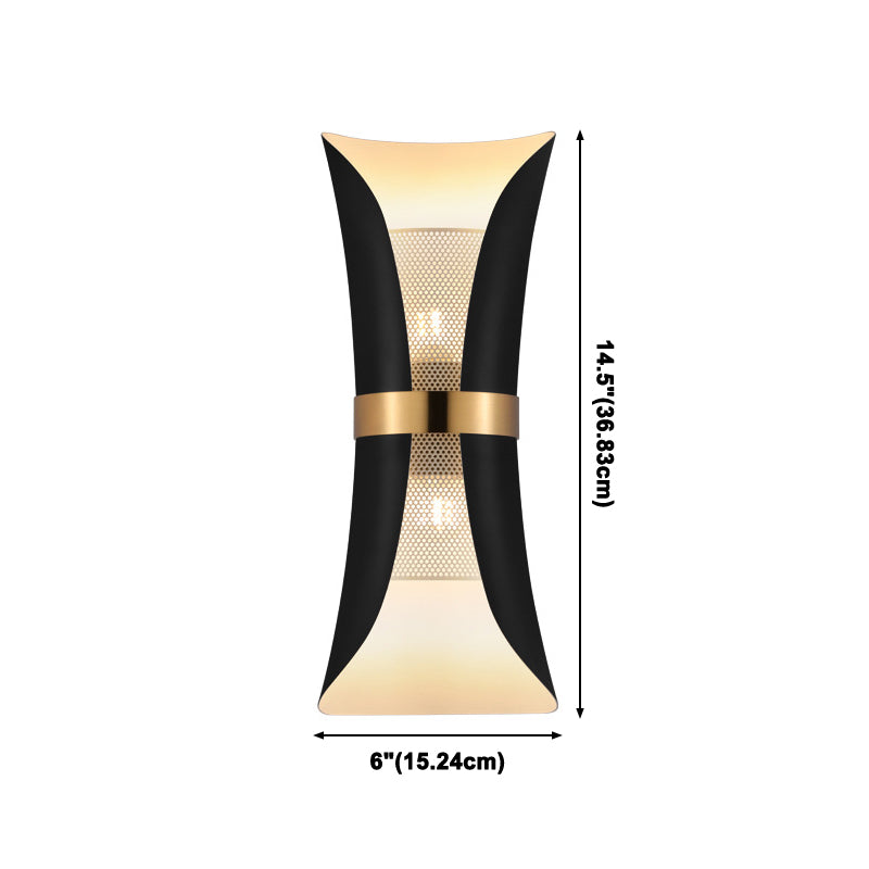 Lámpara de luz de pared contemporánea de metal lámpara de apliques de 2 luces para dormitorio