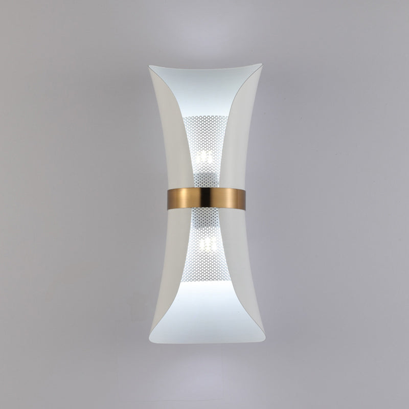 Metal Contemporary Wall Light Fixture 2-Light Curl Sconce Lamp for Bedroom