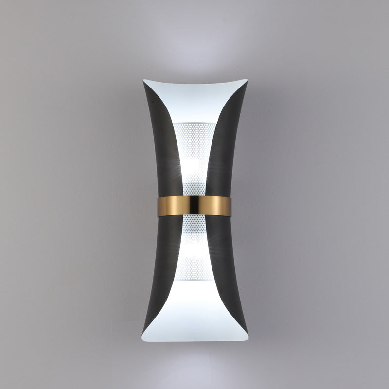Metal Contemporary Wall Light Fixture 2-Light Curl Sconce Lamp for Bedroom