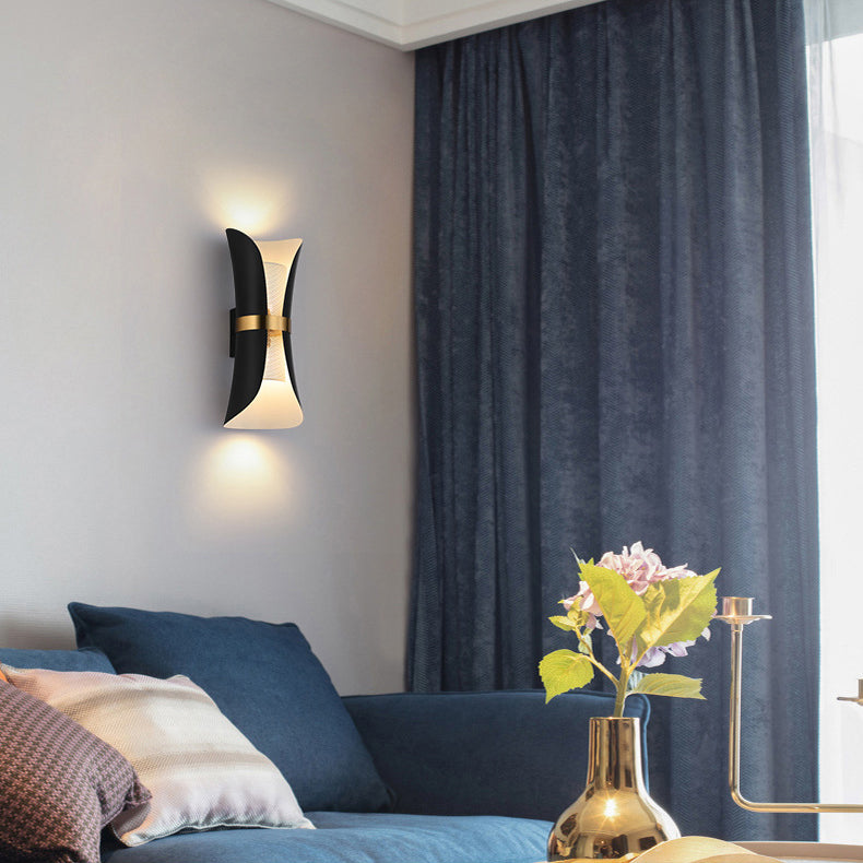 Lámpara de luz de pared contemporánea de metal lámpara de apliques de 2 luces para dormitorio