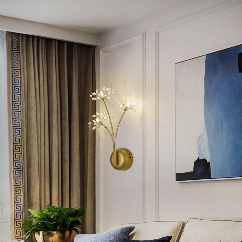 Lampada da parete a parete in metallo moderno nordico a 3 luci per la camera da letto