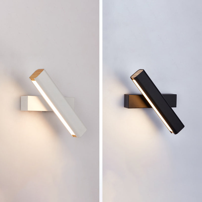 Modern Creative LED Rotatable Wall Lamp Wrought Iron Rectangular Wall Light with Acrylic Shade