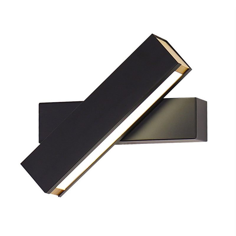 Modern Creative LED Rotatable Wall Lamp Wrought Iron Rectangular Wall Light with Acrylic Shade