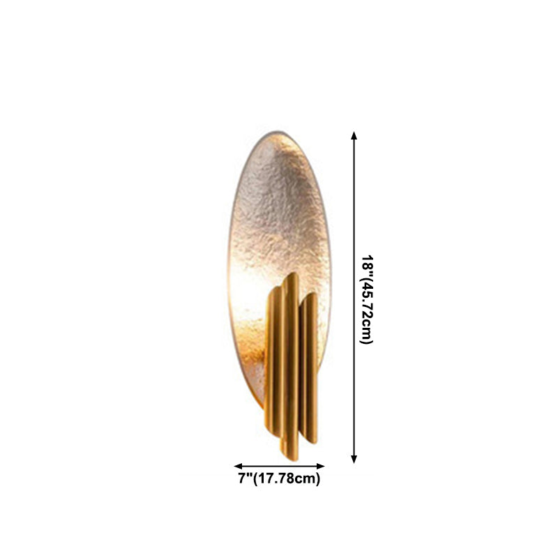 Lampada a parete ovale oro ovale in moderna lampada da parete in ferro elettroplate in stile di lusso per camera da letto
