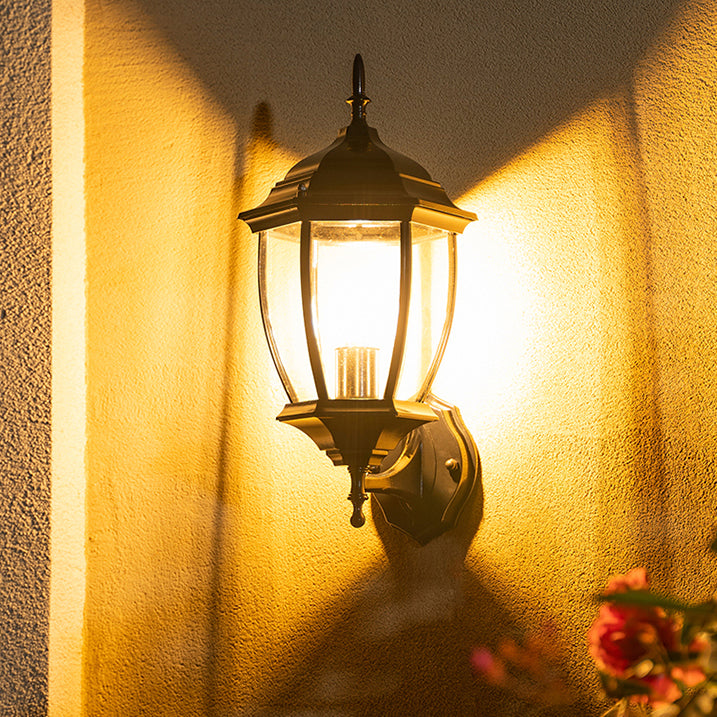 Bewaffnetes klares Glas 1-Licht Wandleuchte Industrielle Außenwandlampe im Freien