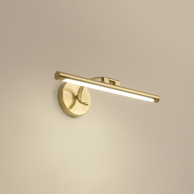 Sconcetto muro di tonalità lineare a 1 luce moderna moderna illuminazione da parete specchio in stile semplice in ottone