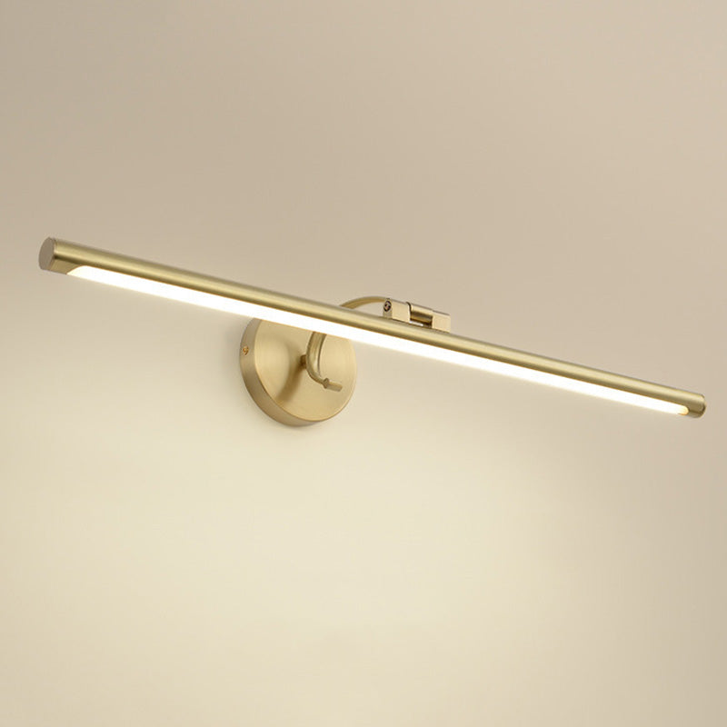 Sconcetto muro di tonalità lineare a 1 luce moderna moderna illuminazione da parete specchio in stile semplice in ottone