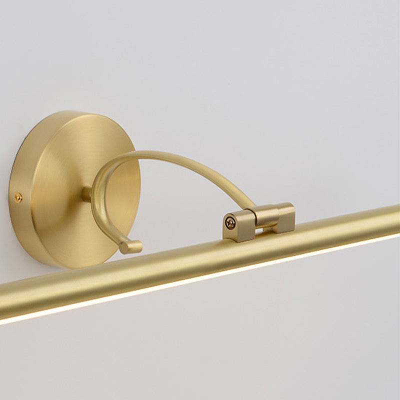 Sconcetto muro di tonalità lineare a 1 luce moderna moderna illuminazione da parete specchio in stile semplice in ottone