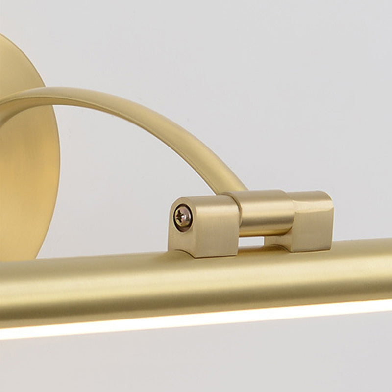 Sconcetto muro di tonalità lineare a 1 luce moderna moderna illuminazione da parete specchio in stile semplice in ottone