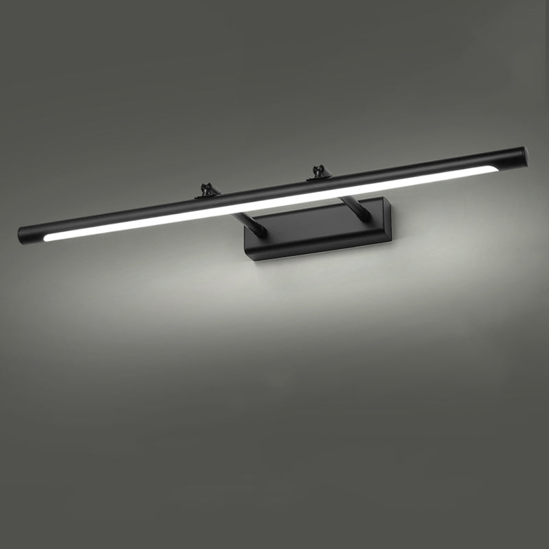 Metal Linear Shade Swing Arm Wall Lights Modern 1 Head Wall Mount Fixture in Black