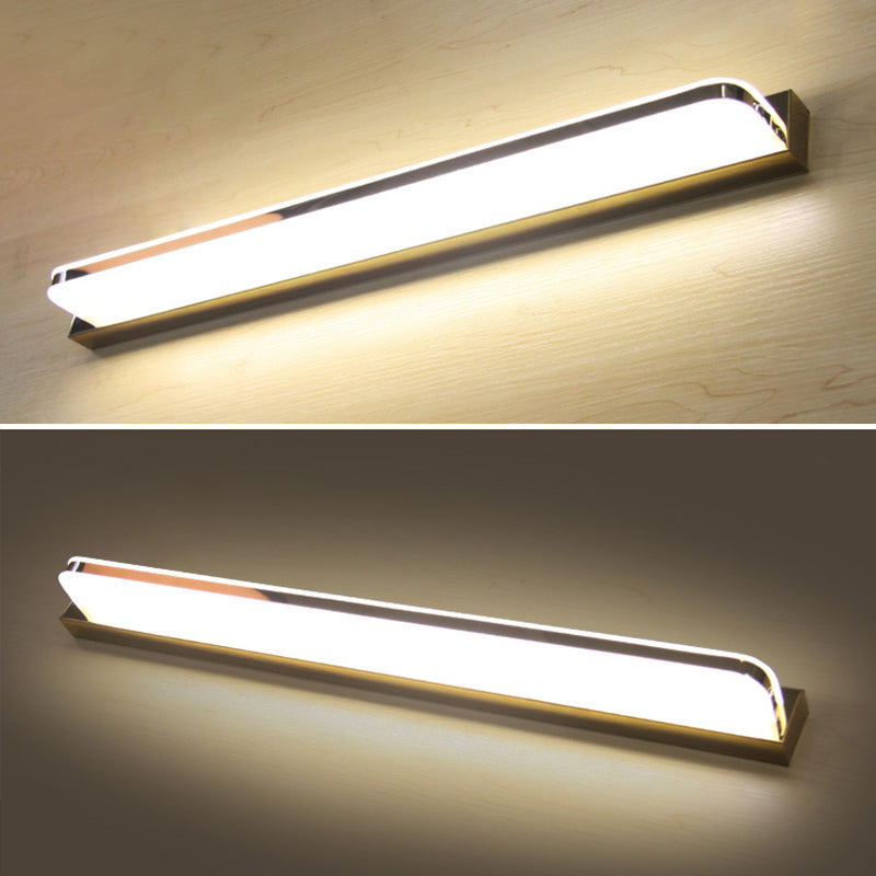 Acconde da parete da parete lineare a 1 luce moderna moderna illuminazione da parete specchio in stile semplice in oro