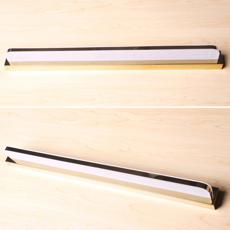 Acconde da parete da parete lineare a 1 luce moderna moderna illuminazione da parete specchio in stile semplice in oro