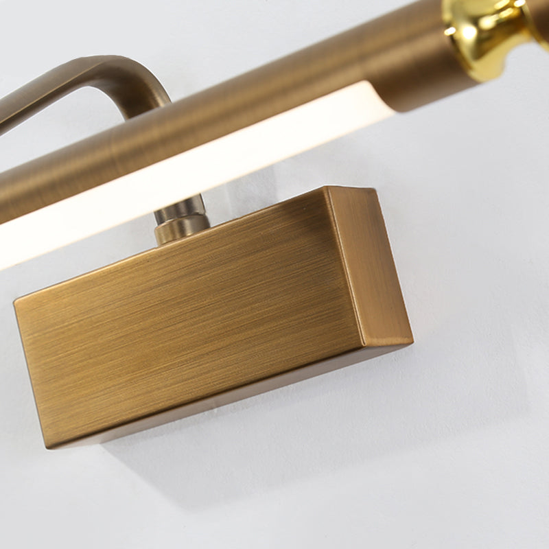 Sconcetto muro di tonalità lineare a 1 luce moderna moderna illuminazione da parete specchio in stile semplice in ottone