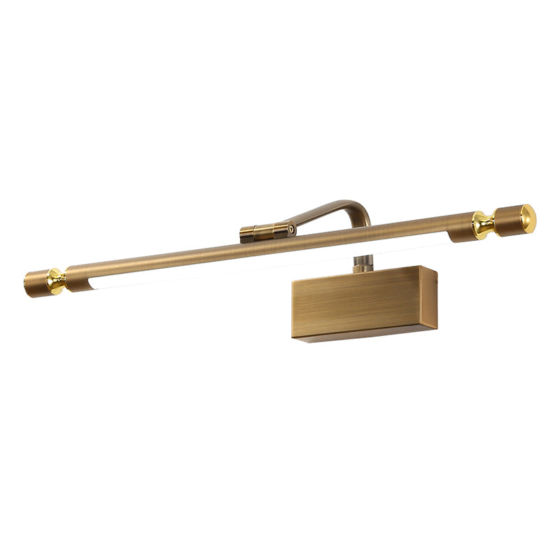 Sconcetto muro di tonalità lineare a 1 luce moderna moderna illuminazione da parete specchio in stile semplice in ottone