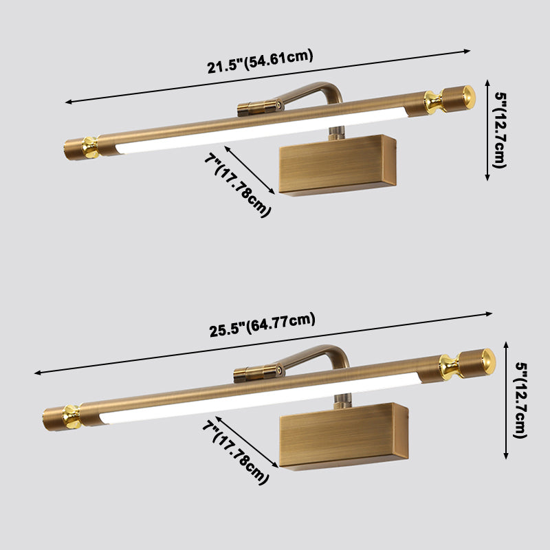 Sconcetto muro di tonalità lineare a 1 luce moderna moderna illuminazione da parete specchio in stile semplice in ottone