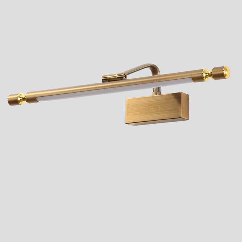 Sconcetto muro di tonalità lineare a 1 luce moderna moderna illuminazione da parete specchio in stile semplice in ottone