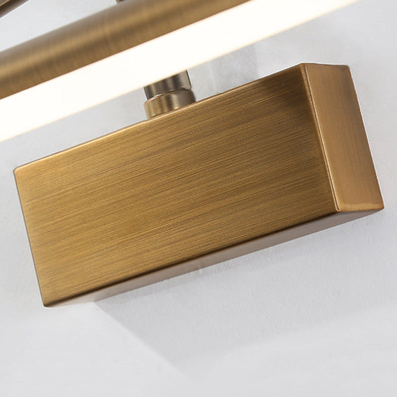 Sconcetto muro di tonalità lineare a 1 luce moderna moderna illuminazione da parete specchio in stile semplice in ottone