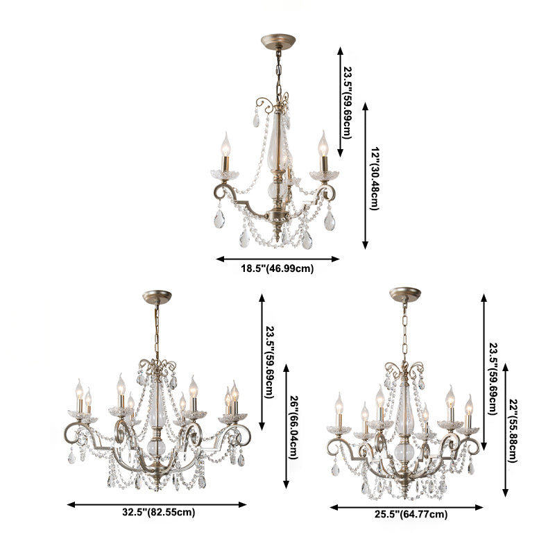 Crystal Vintage  Pendant Lighting Fixtures Silver Sputnik Hanging Lights