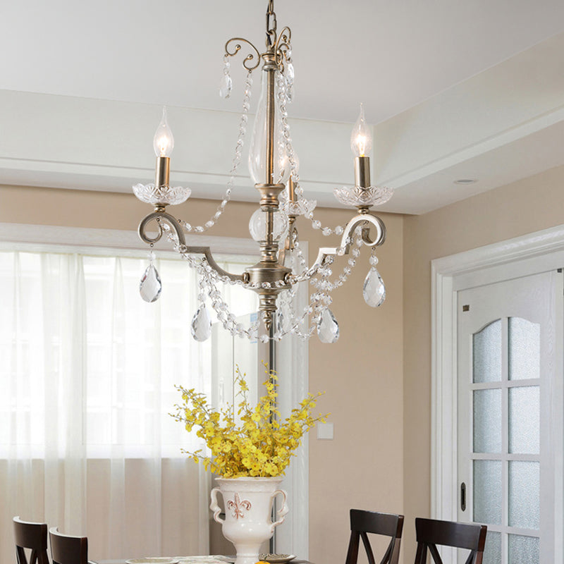 Crystal Vintage  Pendant Lighting Fixtures Silver Sputnik Hanging Lights