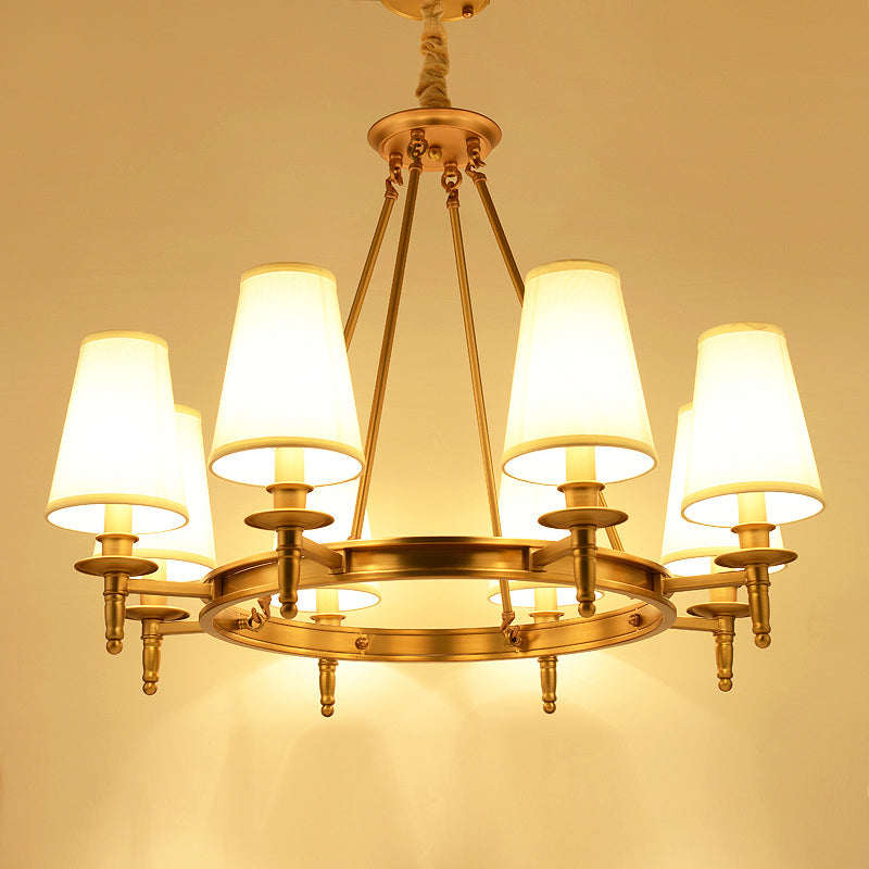 Fabric Contemporary Hanging Light Fixtures Wheel Ceiling Light for Living Room