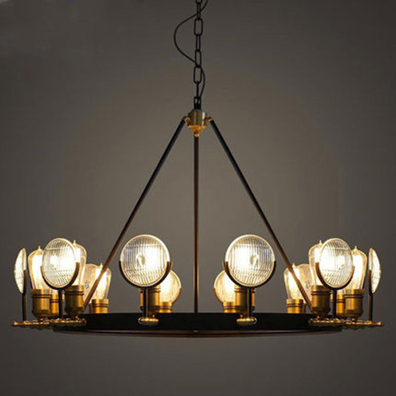 Luces de techo colgantes negros vintage Candelera colgante de metal para comedor