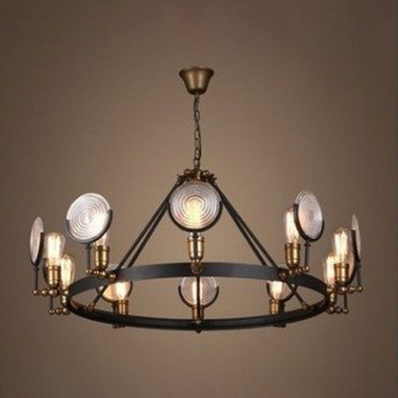 Luces de techo colgantes negros vintage Candelera colgante de metal para comedor