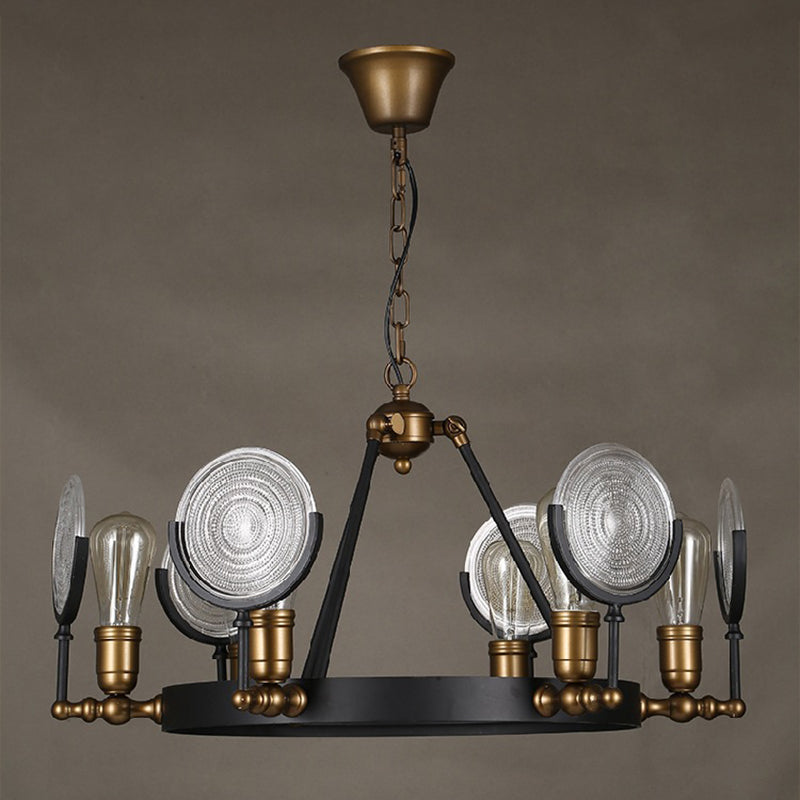 Luces de techo colgantes negros vintage Candelera colgante de metal para comedor