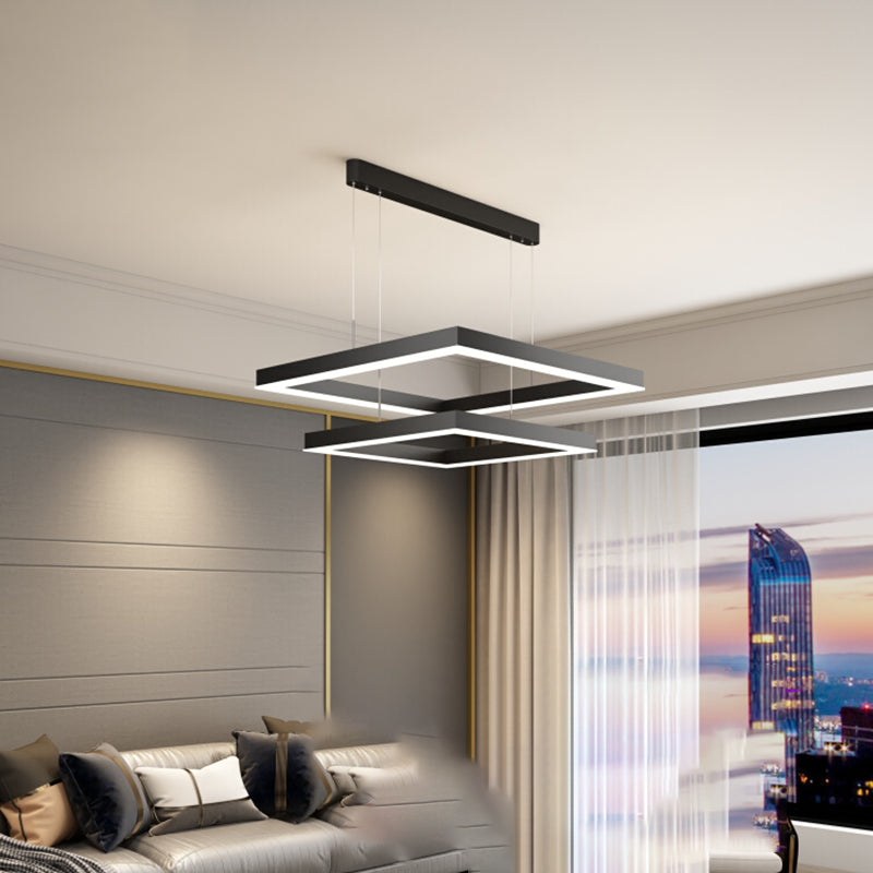 Múltiples cuadrados accesorios de iluminación colgante de araña moderna para comedor