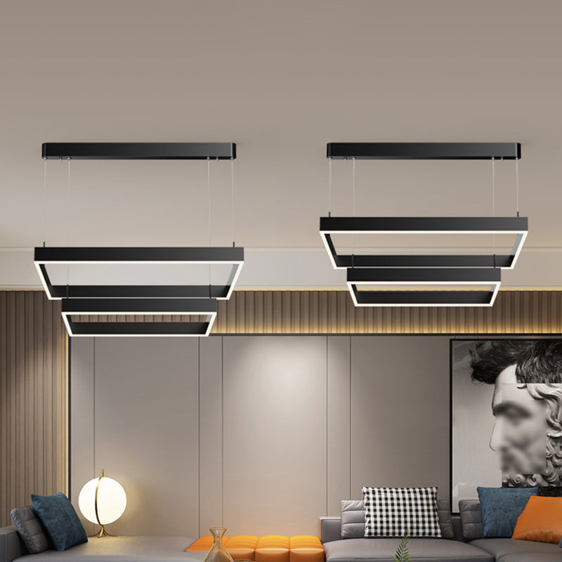 Múltiples cuadrados accesorios de iluminación colgante de araña moderna para comedor