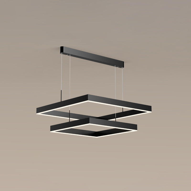 Múltiples cuadrados accesorios de iluminación colgante de araña moderna para comedor