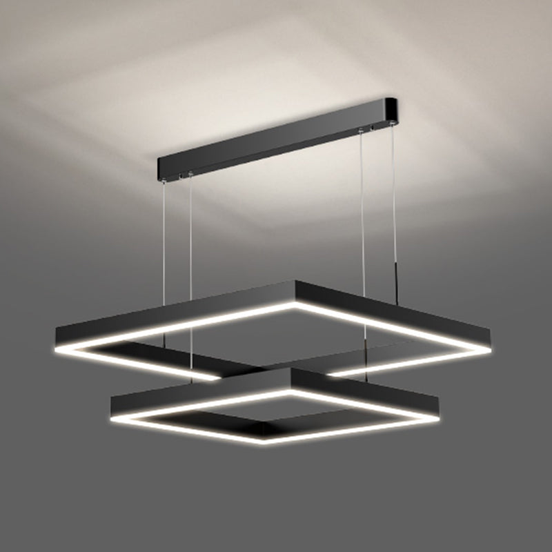 Múltiples cuadrados accesorios de iluminación colgante de araña moderna para comedor