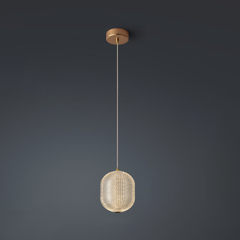 Luce a sospensione interno minimalista, illuminazione a sospensione acrilica del cilindro macaron