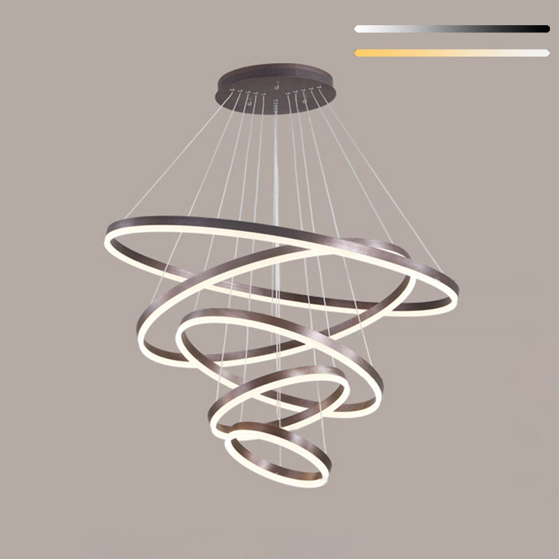 Multi-Rings Multi-Layer Modern Simple Style Metal Hanging Chandelier Lighting Fixtures